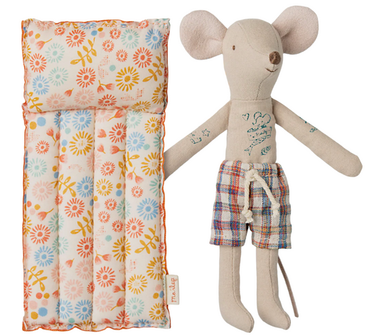 Beach Mouse with Air Mattress | Dad | Flower
