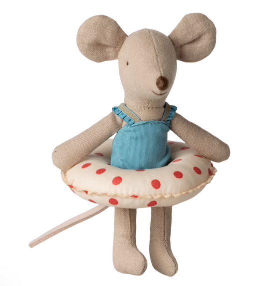 Beach Mouse with Float | Little Sister | Red Dots