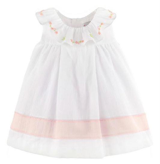 Daisy Chain Ruffle Dress | White