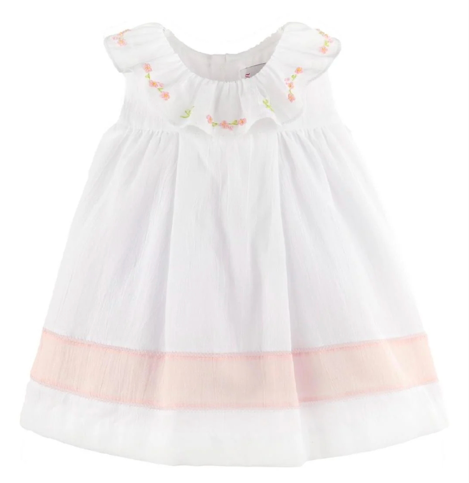 Daisy Chain Ruffle Dress | White