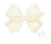 Medium Grosgrain Bow with Eyelet Flower | Embossed Edges | Multiple Colors