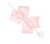 Small Grosgrain Hair Bow with Embossed Eyelet Edge on White Nylon Band | Multiple Colors