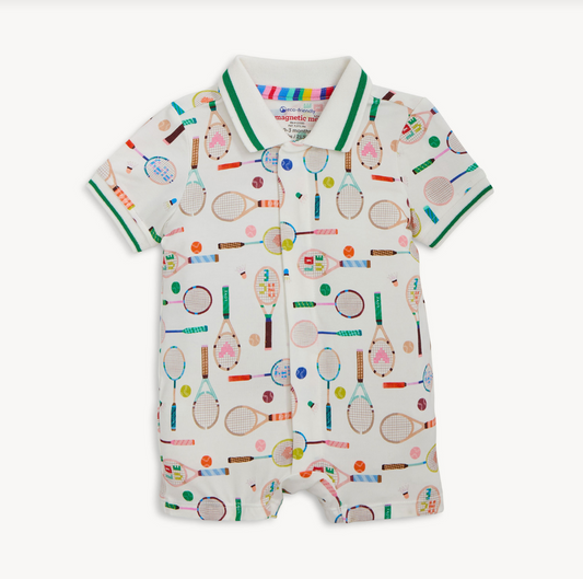 Love All Modal Magnetic Short Sleeve Polo Romper