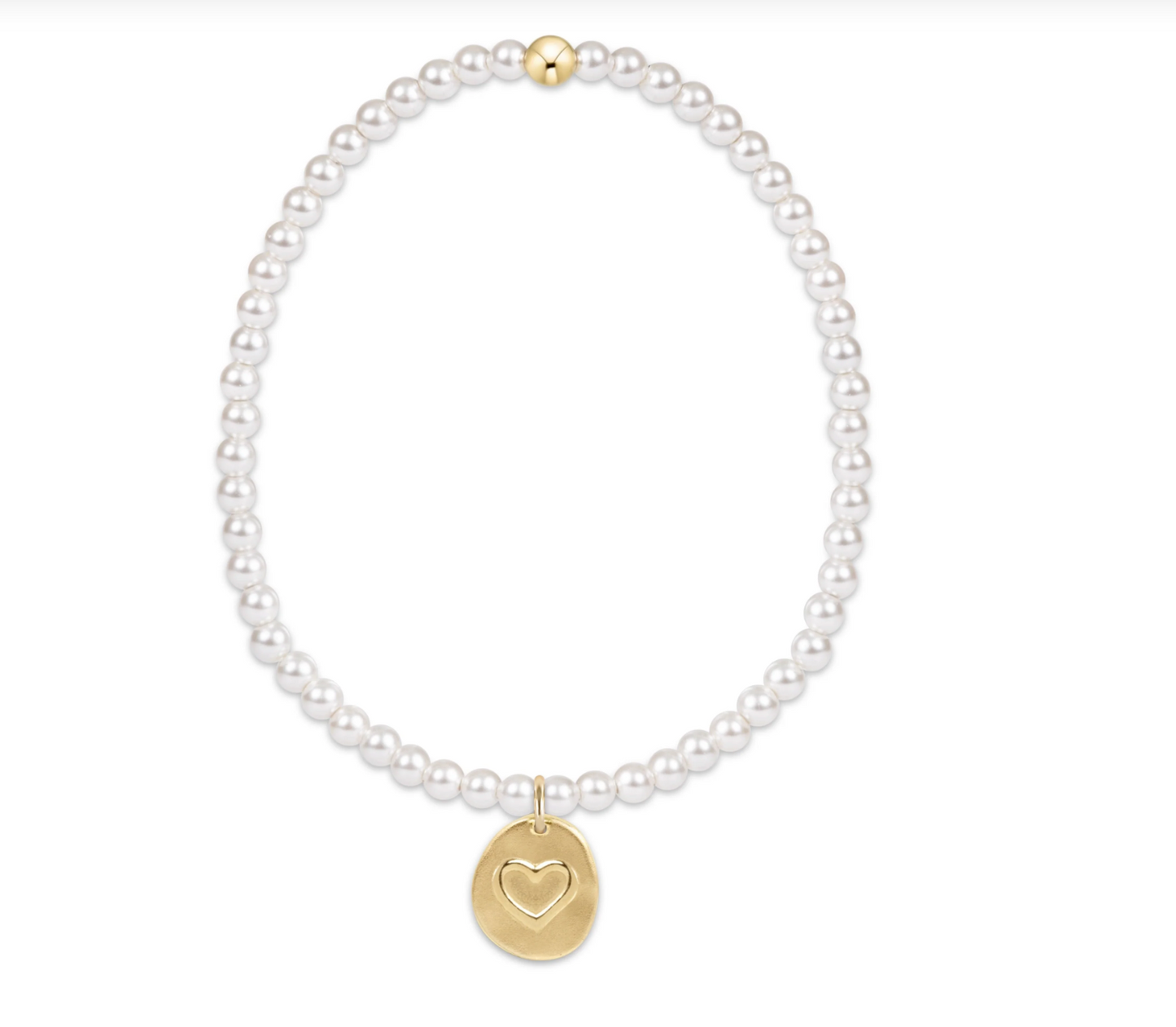Extends Classic Pearl 3mm Bracelet | Inspire Love Small Gold Disc