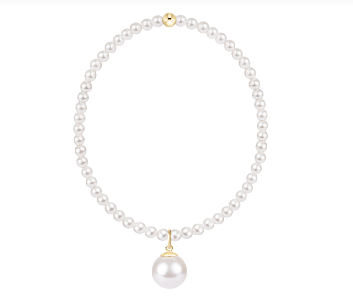 Classic Pearl 3mm Bracelet | 10mm Pearl Charm