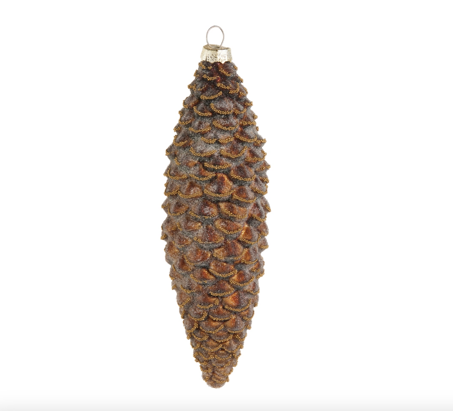Flocked Pinecone Ornament
