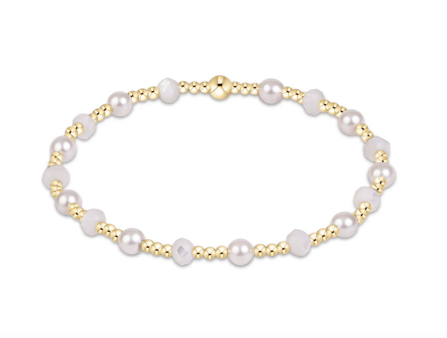 Extends Sincerity Gemstone Pearl 4mm Bracelet | Mother of Pearl