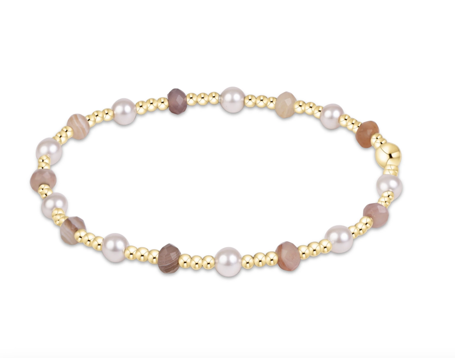 Extends Sincerity Gemstone Pearl 4mm Bracelet | Botswana Agate