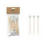 Bamboo Single Use Skewers with Holiday Shaped Handles | Set of 50 | 4 Styles