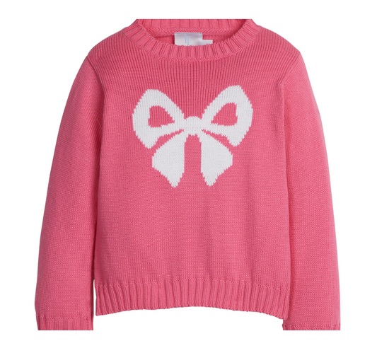 Intarsia Sweater | Hot Pink Bow