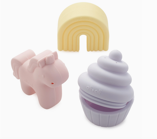 Ali+Oli Bath Toys Bpa-Free Food-Grade Silicone 3pc Water Set