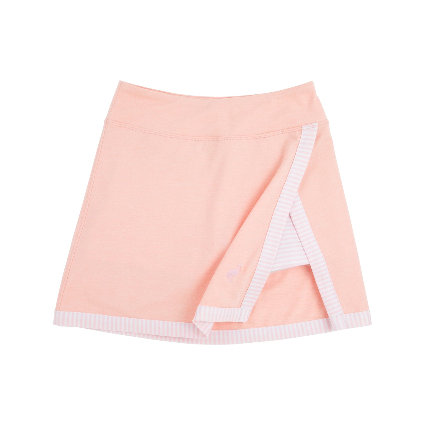 Prepletic™ Samantha Skort | Pompano Peach with Palm Beach Pink Stripe & Palm Beach Pink Stork