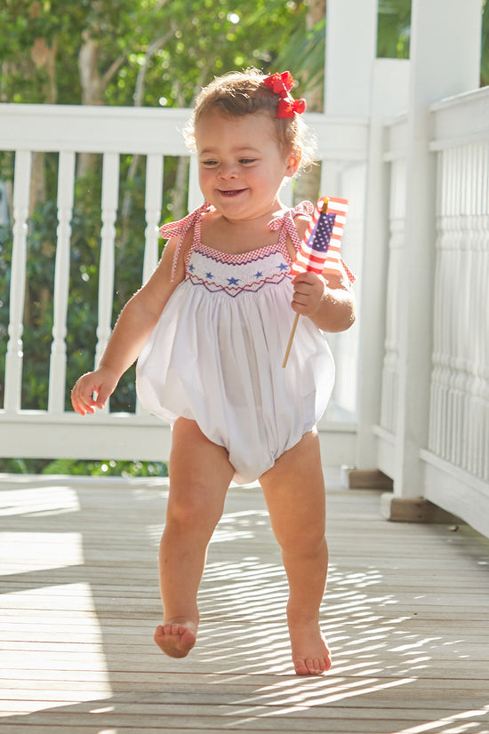 Smocked Tie Shoulder Bubble | Stars