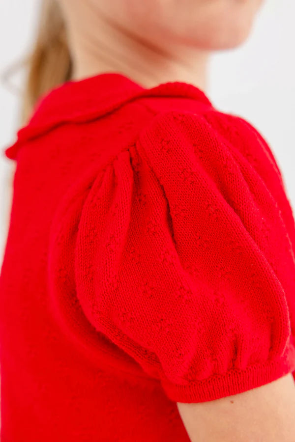 Short Sleeve Maude's Sweater  | Richmond Red