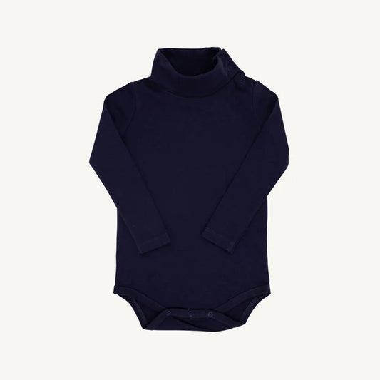 Tatum's Turtleneck Onesie | Neck Snaps | Nantucket Navy