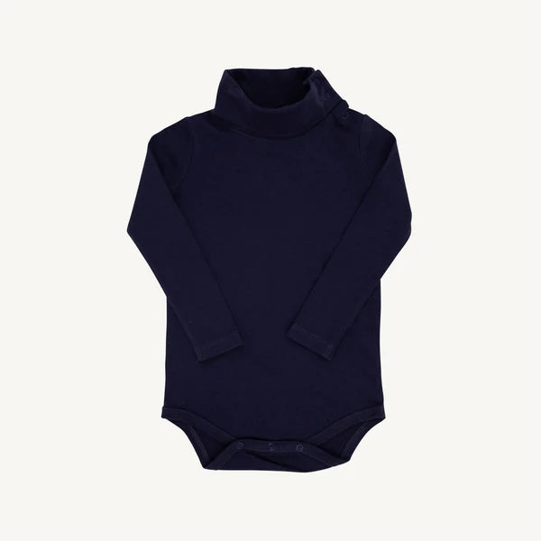 Tatum's Turtleneck Onesie | Neck Snaps | Nantucket Navy