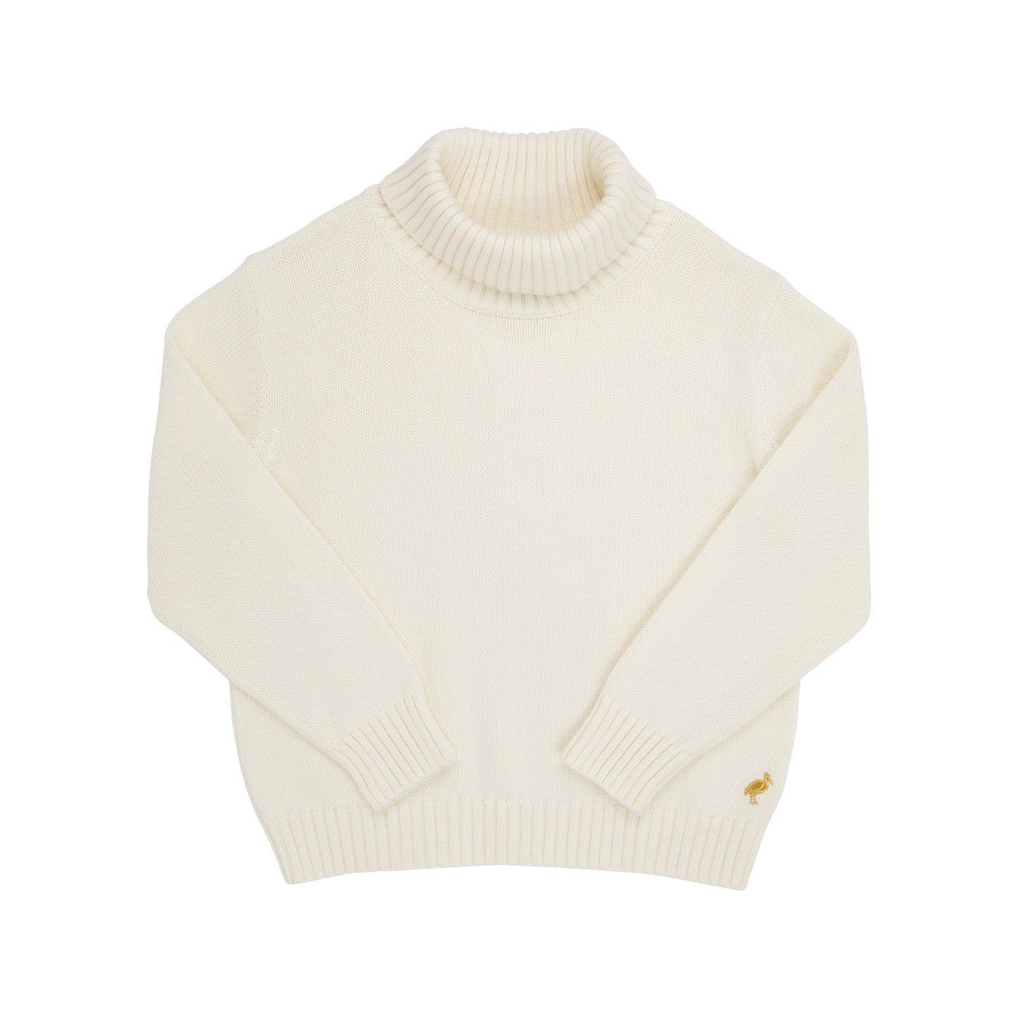 Townsend Turtleneck Sweater | Palmetto Pearl with Coral Gables Gold Metallic Stork