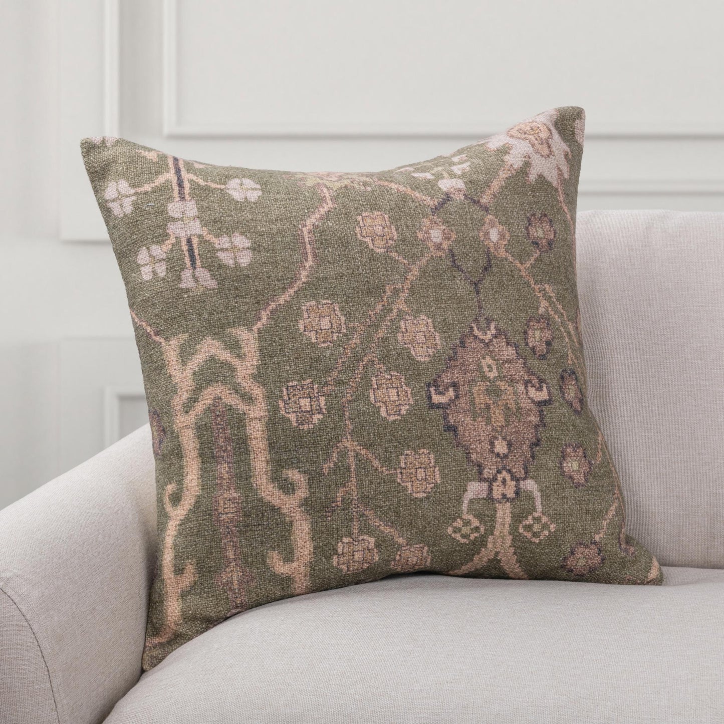JL Bungalow Pillow | Earthen Olive | 22"