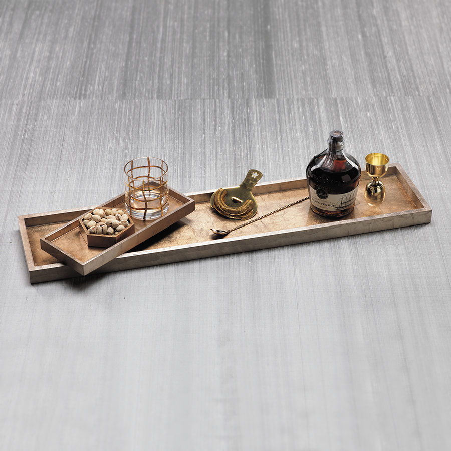 Antique Gold & Silver Serving Tray