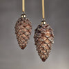 Glass Pine Cone Ornament | Copper Bronze Umber 6 in
