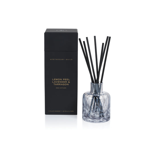 Apothecary Guild Opal Glass Reed Diffuser in Gift Box | Lemon Peel, Lavender & Tarragon
