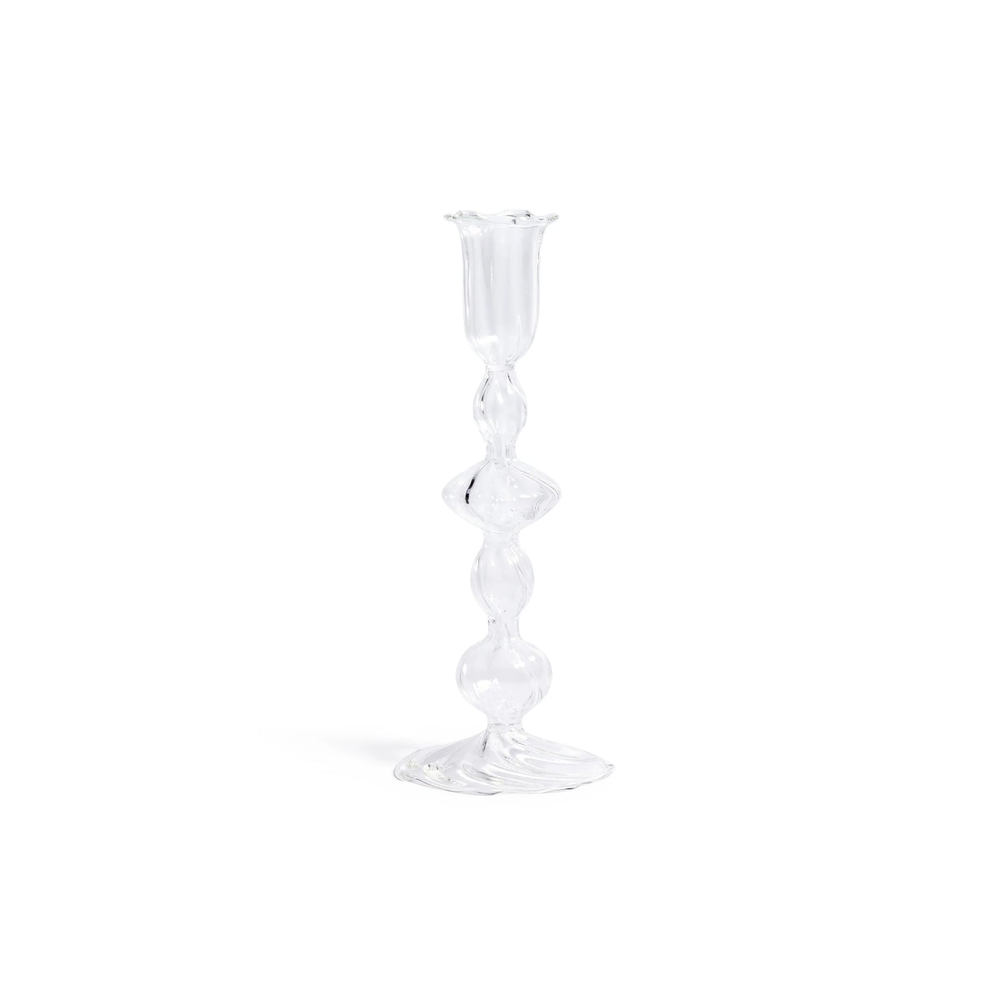 Marais Blown Glass Candle Holder - Clear | 6.25 in