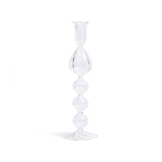 Marais Blown Glass Taper Candle Holder - Clear | 9.25 in