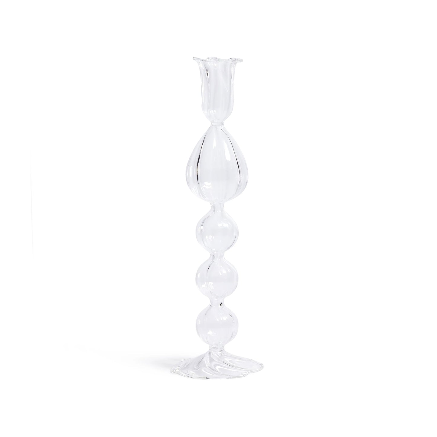 Marais Blown Glass Taper Candle Holder - Clear | 9.25 in