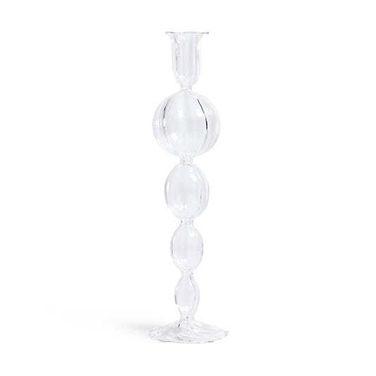 Marais Blown Glass Taper Candle Holder - Clear | 11.5 in