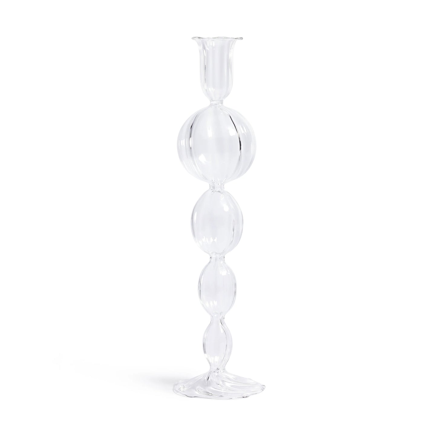 Marais Blown Glass Taper Candle Holder - Clear | 11.5 in