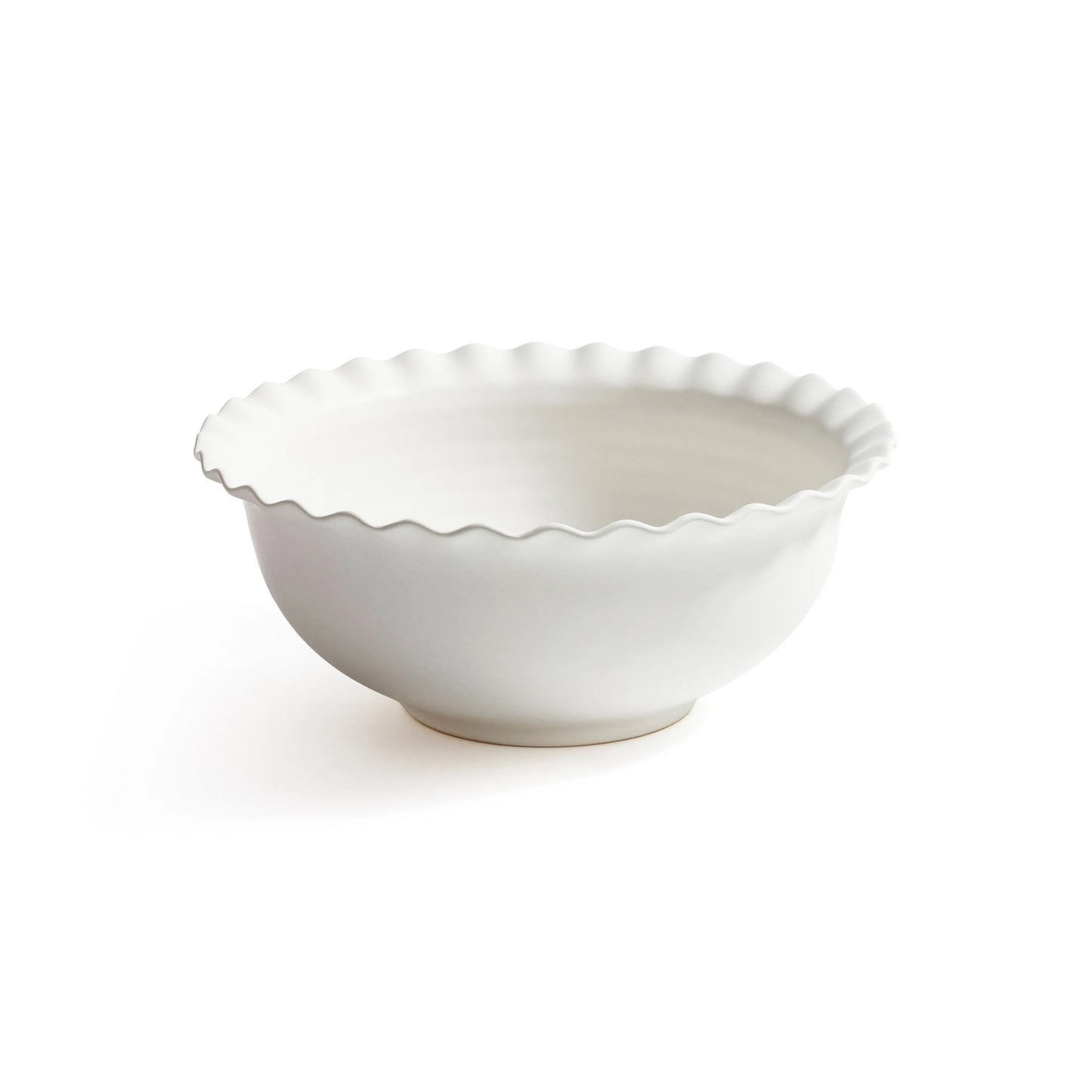 Montecito Ruffled Rim Bowl | White | Large