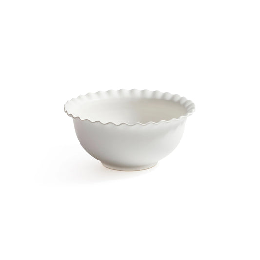 Montecito Ruffled Rim Bowl | White | Small