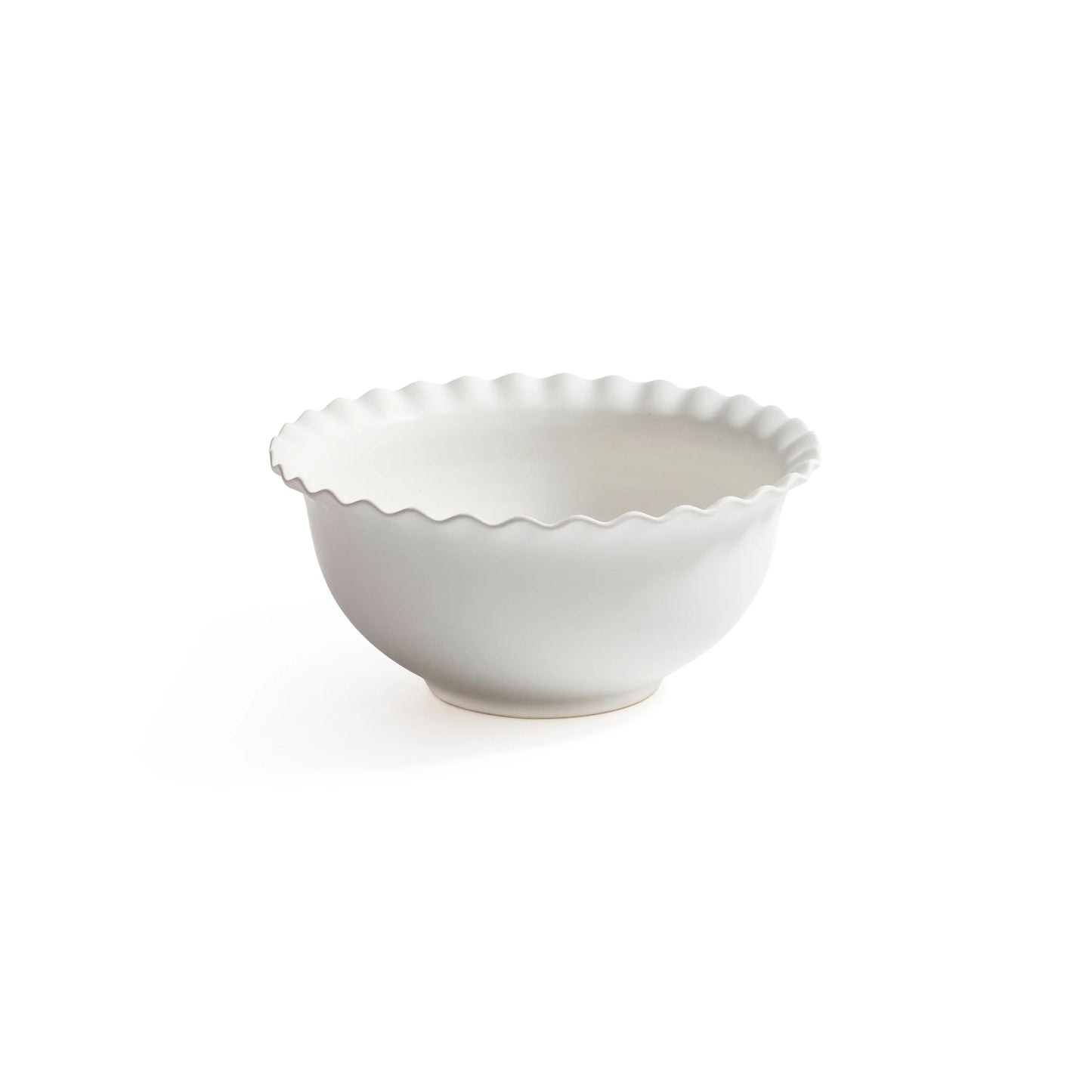 Montecito Ruffled Rim Bowl | White | Small