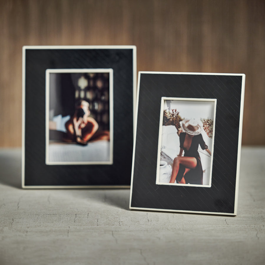 Inner Frame Design Black Bone Inlay Design Photo Frame with White Inner Border - 5x7 ...