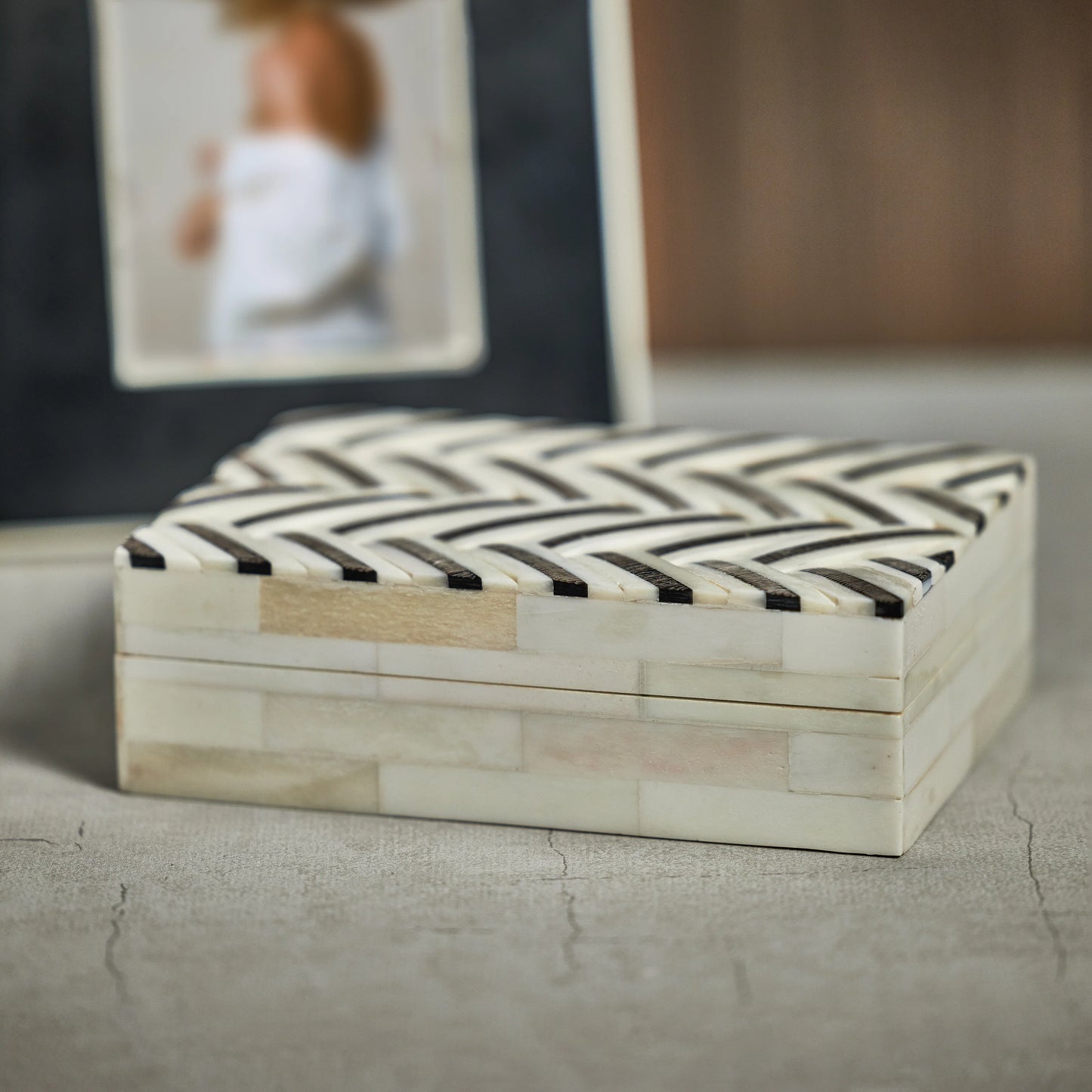 Capuchin Ivory Bone & Shagrin Braided Box