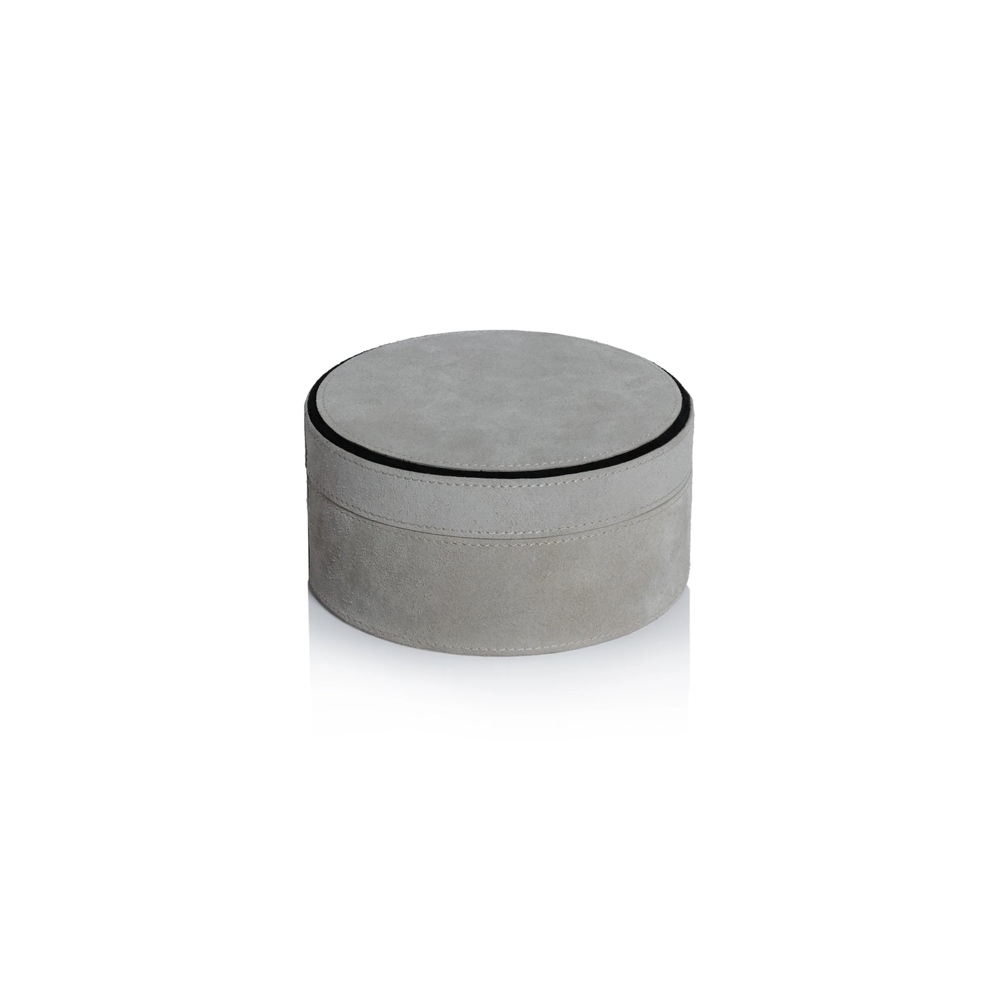 Arden Suede Leather Round Box | 6"