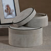 Arden Suede Leather Round Box | 6"
