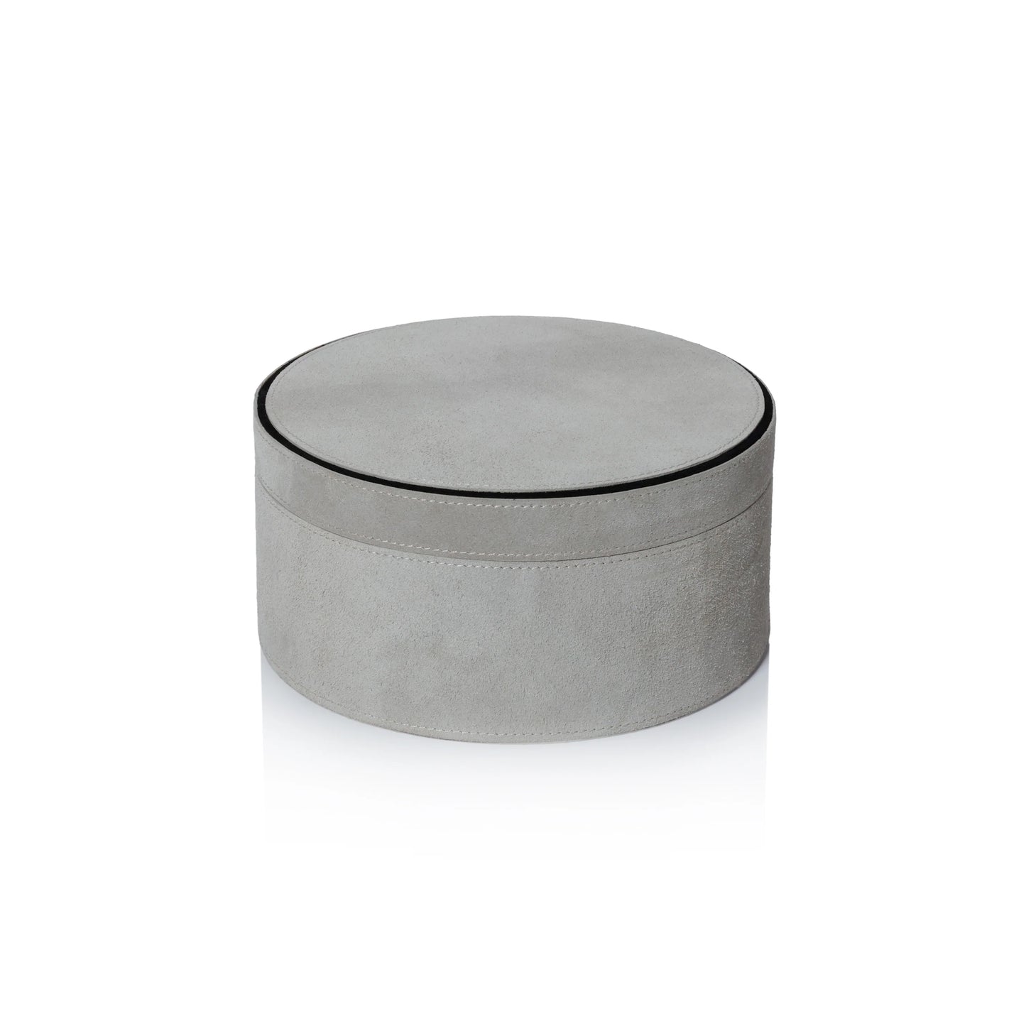 Arden Suede Leather Round Box | 8"