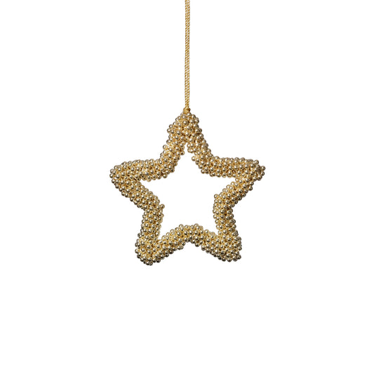 Golden Pearl Star Ornament | 4 in
