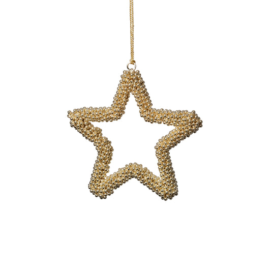 Golden Pearl Star Ornament | 5 in