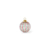 Ribbed Multi Red+Green Glass Ornament | 3 in