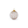 Ribbed Multi Red+Green Glass Ornament | 4 in