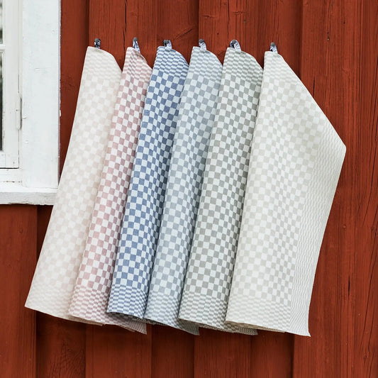 'Checkerboard' Linen Kitchen Towel | 20" X 28"