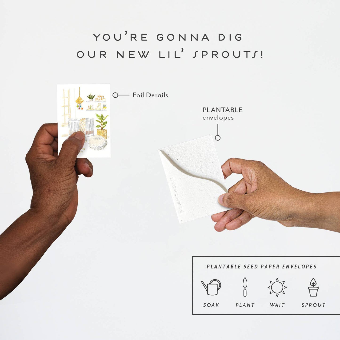 Nursery Sprout - Baby Mini Greeting Card (2.5" x 3.5")