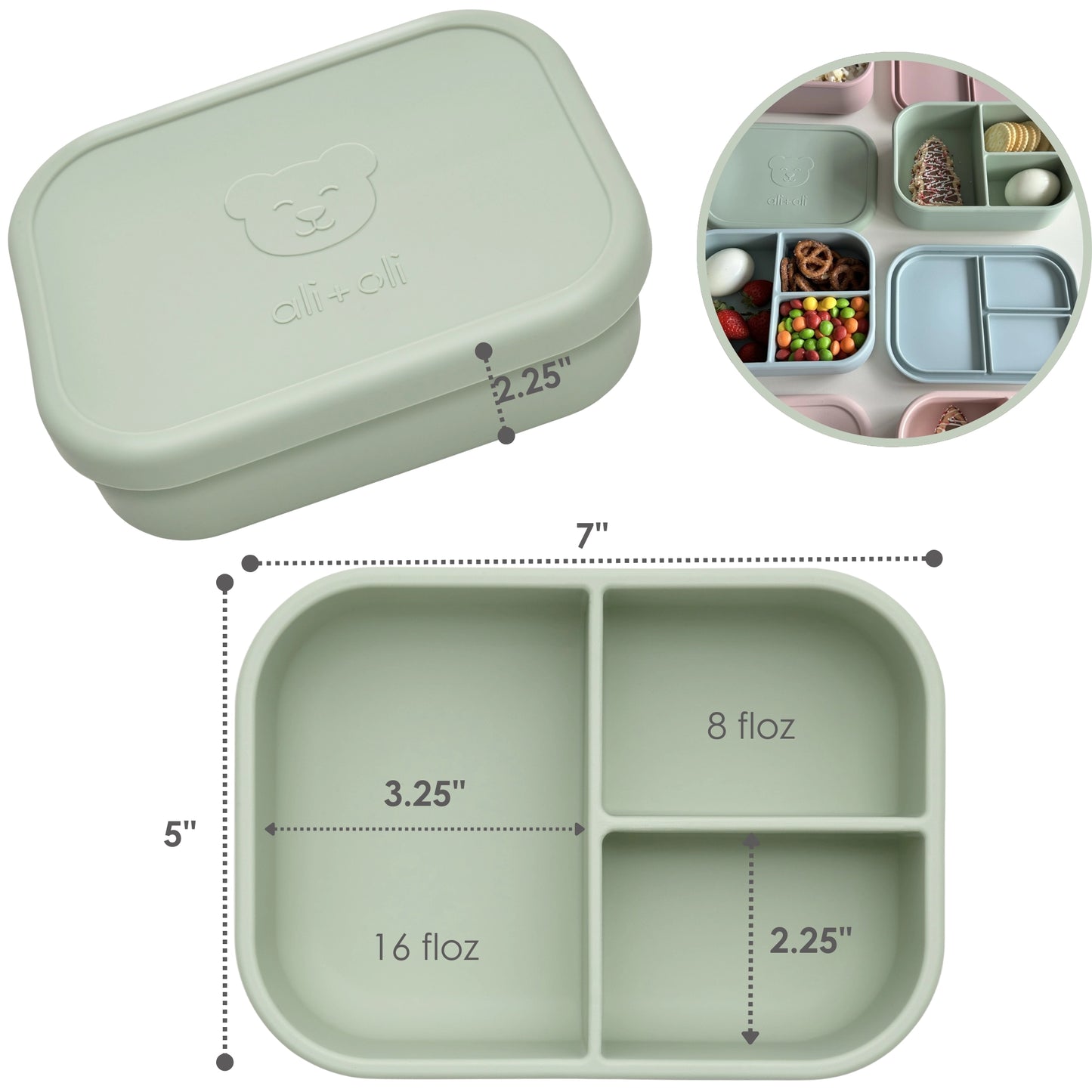 Ali+ Oli Silicone Bento Box | Pine