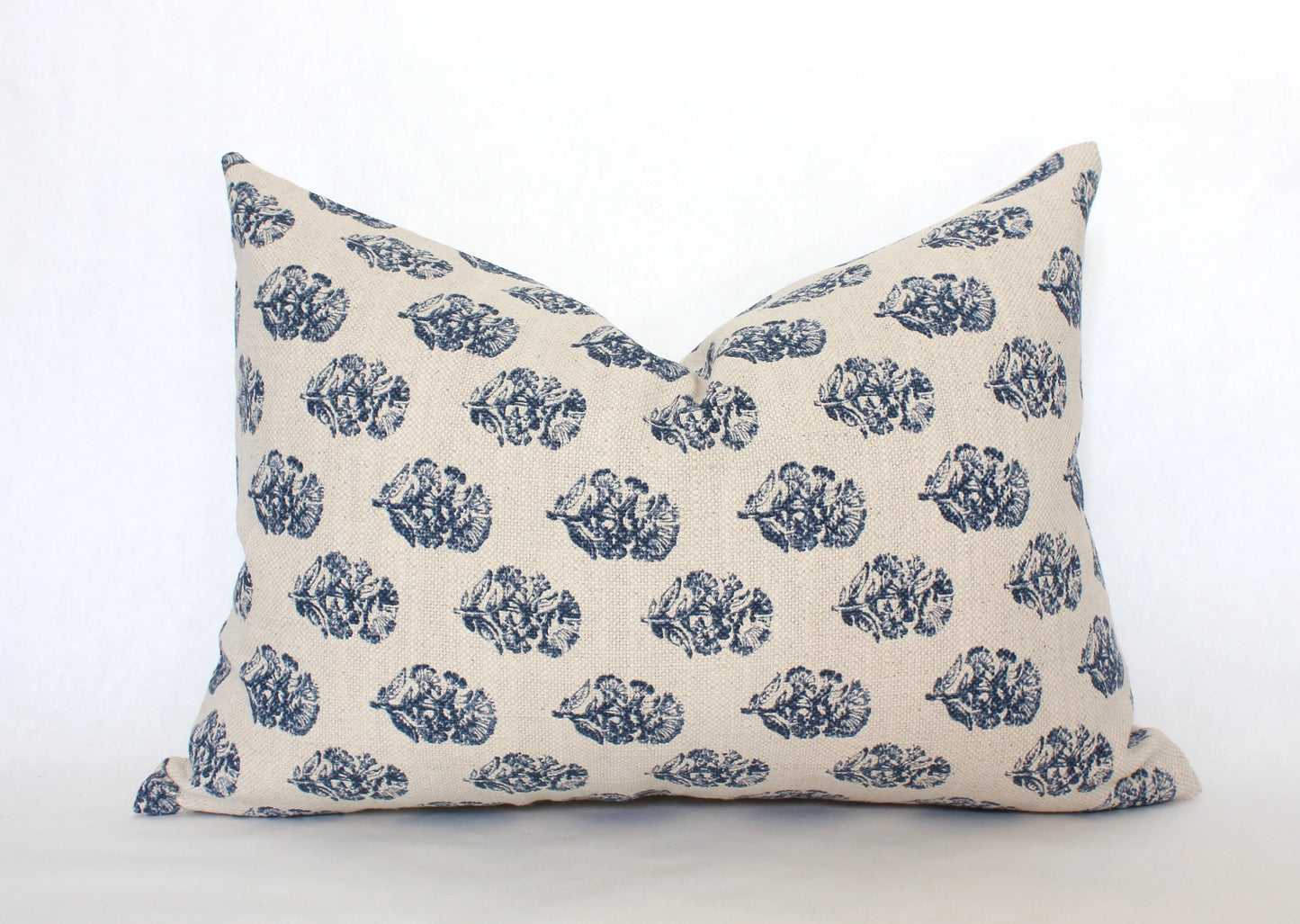Owen | Navy Blue Floral Pillow | 14x20