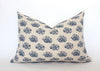 Owen | Navy Blue Floral Pillow | 14x20