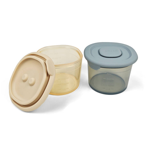 Ali+Oli Silicone Food Containers (4oz) 2-pack | Sky-Khaki
