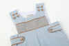 Blue Pinstripe Brown Smocked Jon Jon