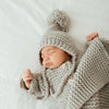 Garter Stitch Knit Bonnet | Ice Grey